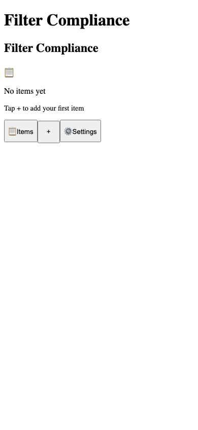 Filter Compliance - HVAC Tool Pro export example